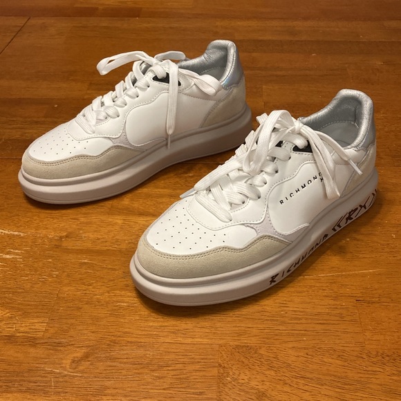 John Richmond Womens Size 38 White Tan Suede JRCH Richmond X RX Sneakers - Picture 4 of 10